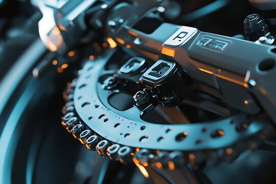 Close up of continuously variable transmission metal parts.