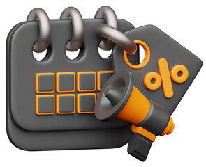 Black Friday Sale 3D Illustration