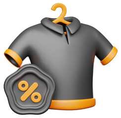 Clothes Discount Black Friday 3D Illustration