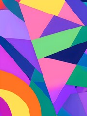 abstract contemporary illustration in a vibrant geometric design with colorful shapes