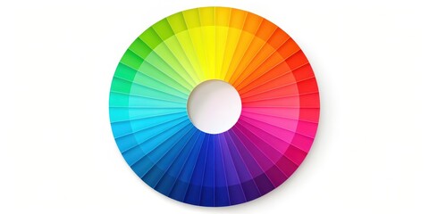 Obraz premium Color wheel with vibrant rainbow colors on a white background in a circular shape, circle, visual, circle, visual, abstract