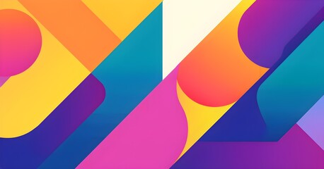 Obraz premium abstract contemporary illustration in a vibrant geometric design with colorful shapes