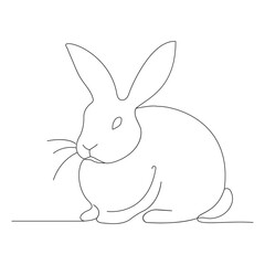 Minimalist Bunny Continuous Line Art Illustration