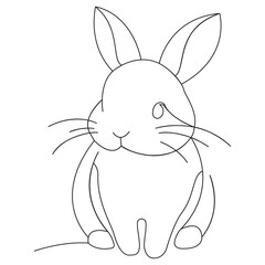 Minimalist Bunny Continuous Line Art Illustration