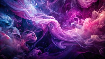 Fototapeta premium Abstract Swirling Nebula of Vibrant Hues, a Dreamlike Cosmic Dance of Purple and Blue Smoke