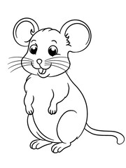 black and white animal coloring book mouse