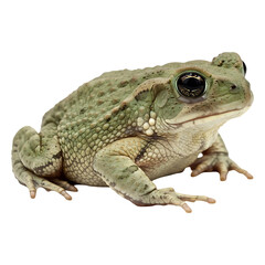 Obraz premium Green Toad Posing Against Black Background