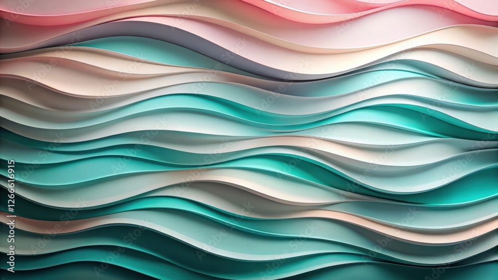 Leinwandbilder abstract pastel wave pattern design featuring smooth curves and subtle color gradations