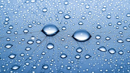 World Water Day Concept, Glistening Water Droplets Adorning a Spider Web in the Morning Light