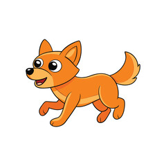 Adorable Running Dog Cartoon Vector Design

