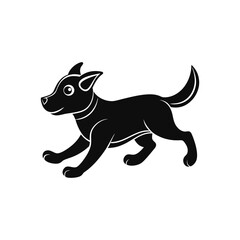 Cute Running Dog Silhouette Vector Design
