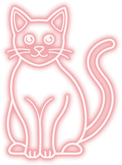 Neon Cat Line Sign