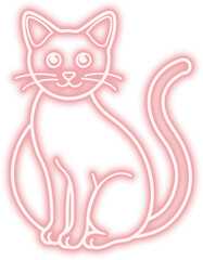 Neon Cat Line Sign
