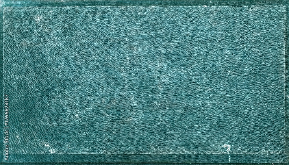 Poster textured turquoise fabric background with faded stains, perfect for vintage or rustic design project