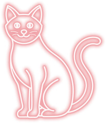 Neon Cat Line Sign