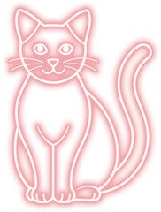 Neon Cat Line Sign