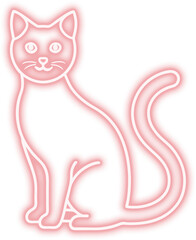 Neon Cat Line Sign