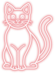 Neon Cat Line Sign