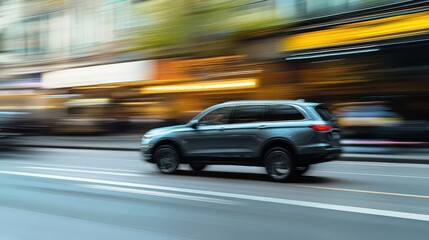 Dynamic Motion of an SUV on a Busy Urban Street
