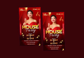 House Party, Editable Social Media Story for Club, Disco and Upcoming Night Parties.
