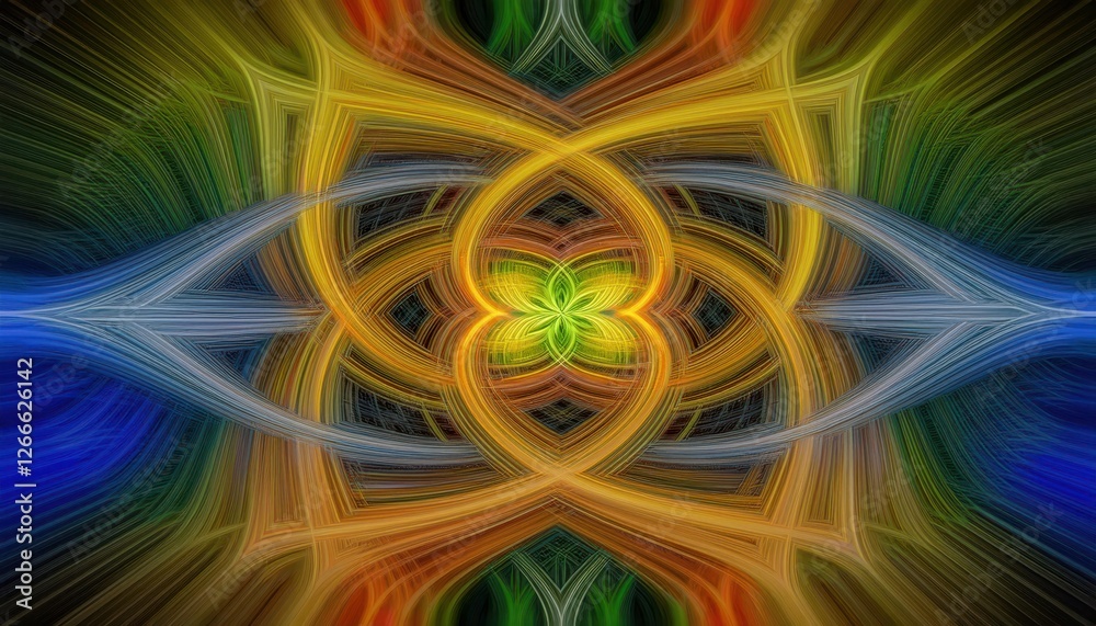 Aufkleber abstract swirling lines in vibrant color palette creating dynamic motion, perfect for modern digital design, flow