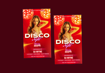 Disco Night Party, Editable Social Media Story for Club, Disco and Upcoming Night Parties.