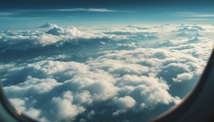 Stunning Aerial View of Mountains Above Cloudscape