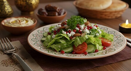 Delicious Mediterranean Salad Recipe with Pomegranate and Almonds