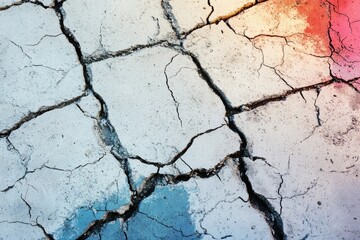 Obraz premium A close-up shot of cracked, dry earth displaying various shades of color.