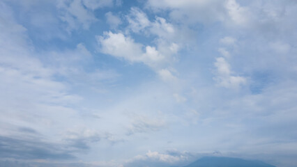 Serene Aerial View of White Clouds and a Clear Blue Sky

