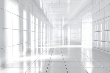 Fototapeta premium 3D Light White Abstract Background, Generative AI