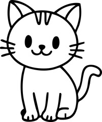 Cat Sitting Illustration