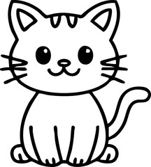 Cat Sitting Illustration