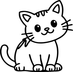 Cat Sitting Illustration