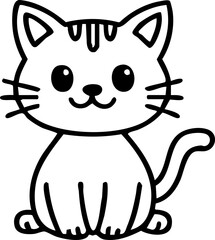Cat Sitting Illustration