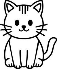Cat Sitting Illustration
