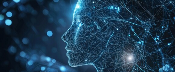 Futuristic AI-driven forex line chart with precision