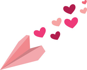 Paper Airplane Valentine Love Illustration