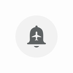 flight notifications bell icon sign vector