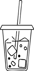 Cold drink outline handdrawn