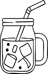 Cold drink outline handdrawn
