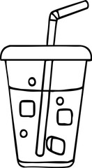 Cold drink outline handdrawn