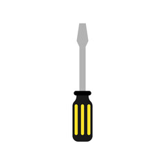 screwdriver flat design vector illustration isolated on white background. construction icon flat graphic design