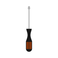 screwdriver flat design vector illustration isolated on white background. construction icon flat graphic design