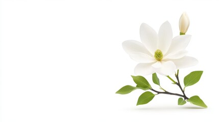 Obraz premium Exquisite white flower in bloom, a captivating closeup of nature's delicate beauty