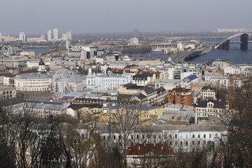 Kyiv. Podil. Dnipro river.