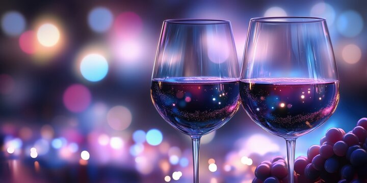 nuevo 2026 copas vino espumoso uvas fondo bokeh