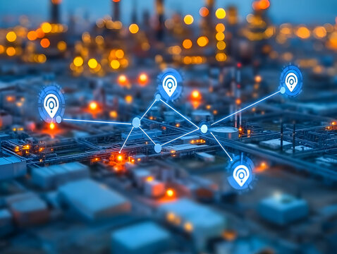 Industrial complex with location tracking - Powered by Adobe