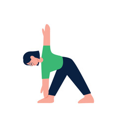 Revolved triangle yoga pose illustration