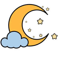 Colors and outlines Alien and  monster on the space 